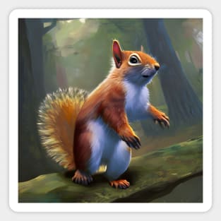 Squirrel Standing In Mountain Magnet